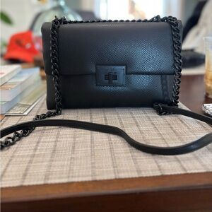 Nicole Miller New York Black embossed snakeskin print